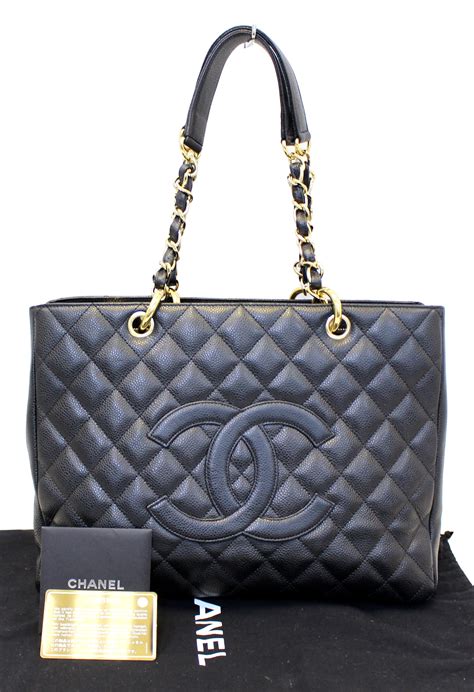 chanel black caviar tote bag|Chanel Caviar Grand Shopping Tote .